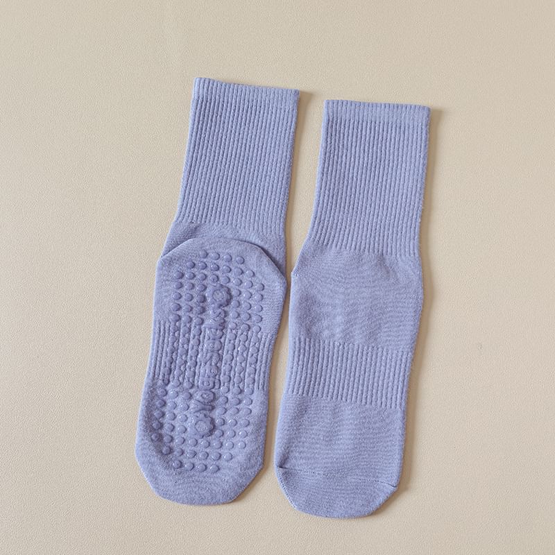 Plain Ribbed Anti-Slip Socks