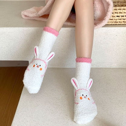 Rabbit Print Fluffy Socks