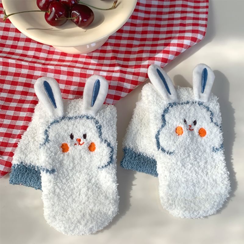 Rabbit Print Fluffy Socks