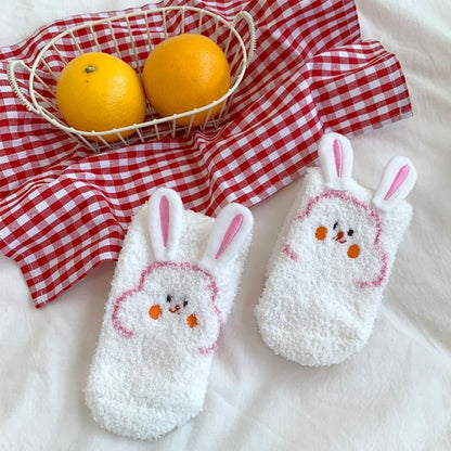 Rabbit Print Fluffy Socks