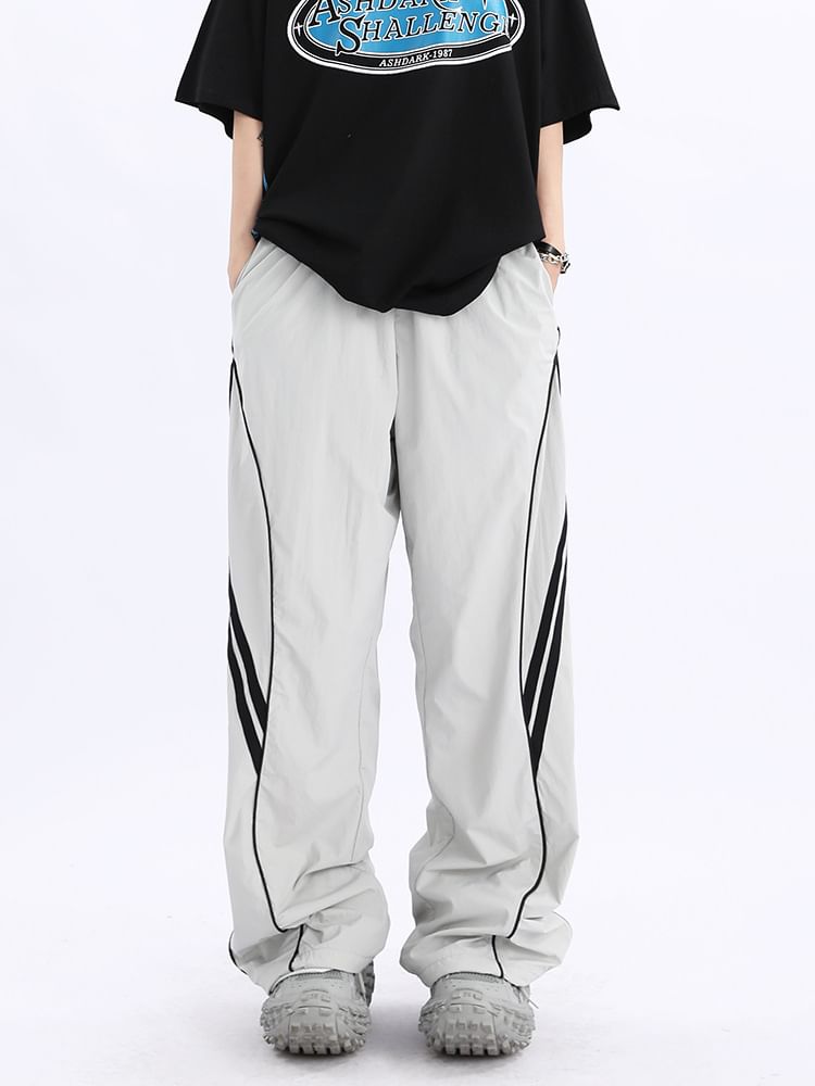 Low Waist Striped Loose-Fit Wide-Leg Sweatpants