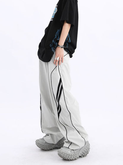 Low Waist Striped Loose-Fit Wide-Leg Sweatpants