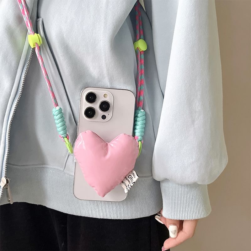 Heart Padded Clip On Phone Lanyard