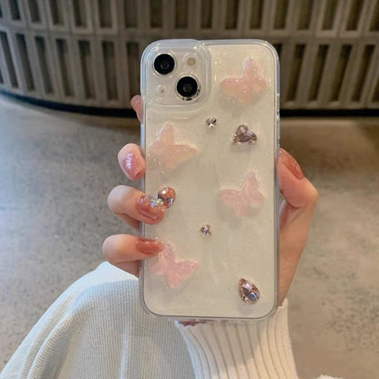 Butterfly Heart Rhinestone Phone Case