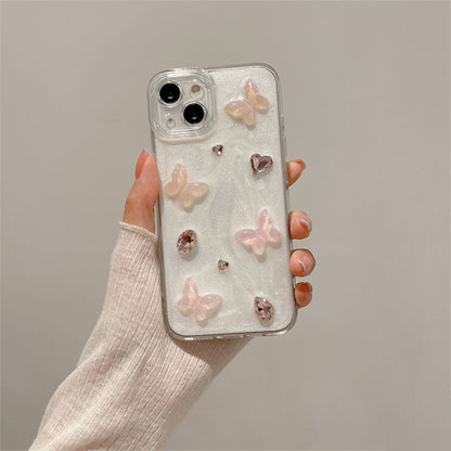 Butterfly Heart Rhinestone Phone Case