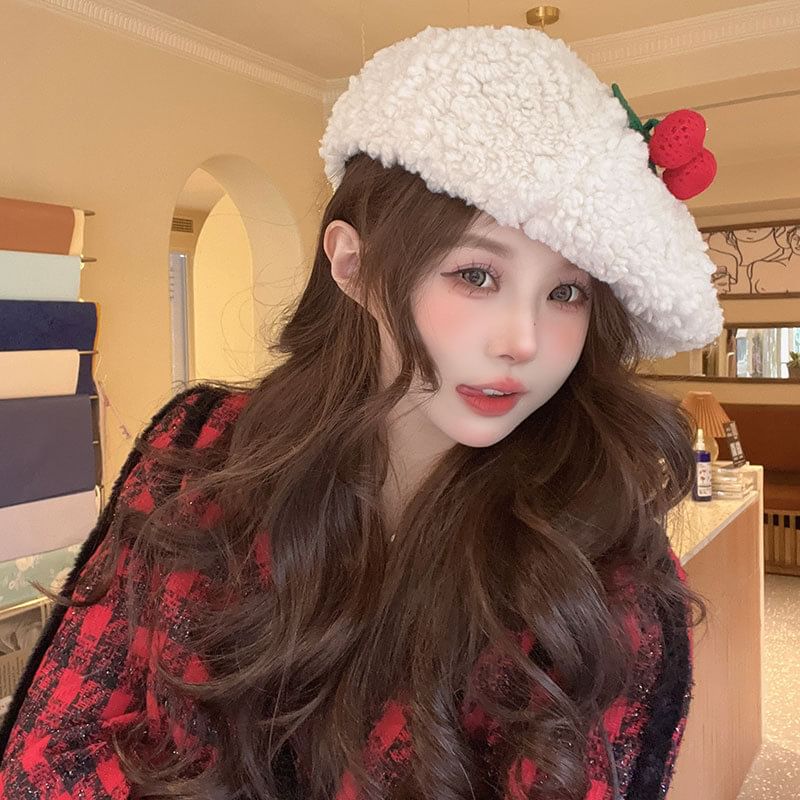 Cherry Accent Beret