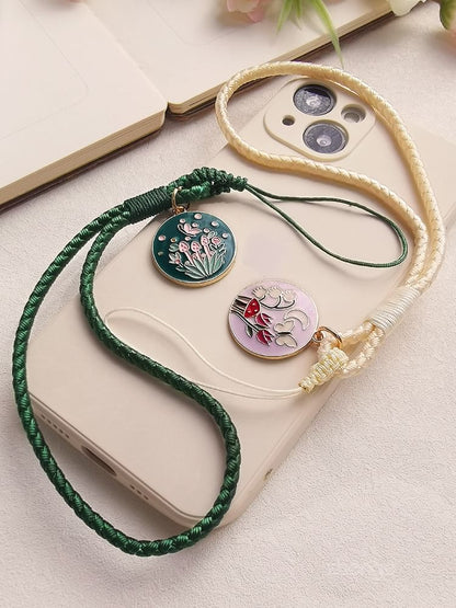 Floral Woven Cord Phone Strap