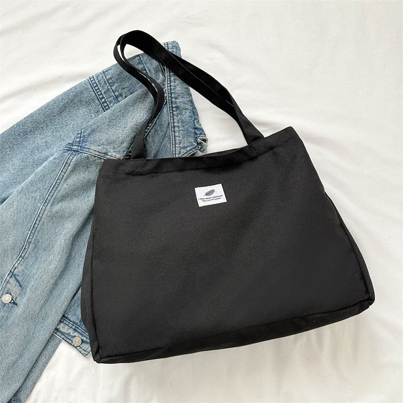 Plain Label Applique Tote Bag