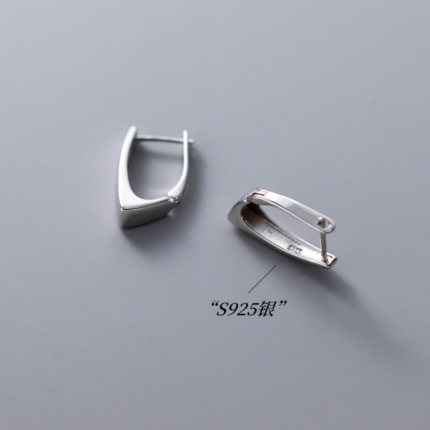 Geometric Sterling Silver Huggie Earring