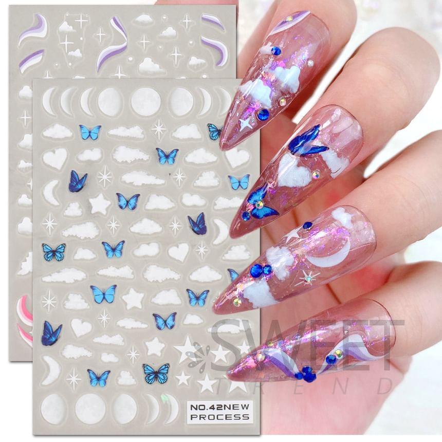 Marble Print Nail Art Stickers