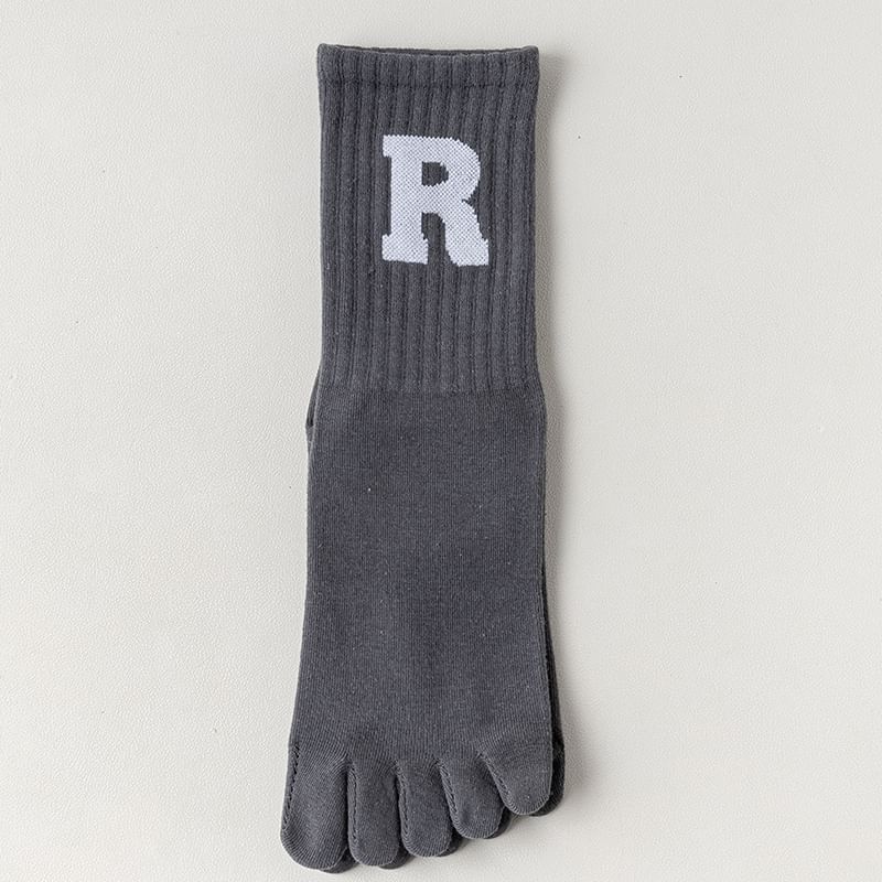 Anti-Slip Letter Embroidered Toe Socks