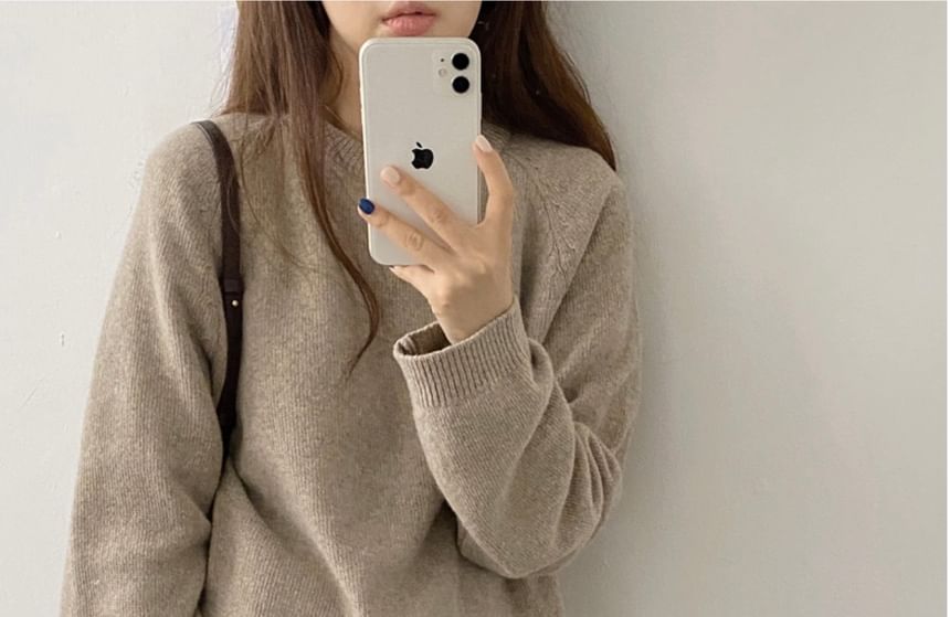 Crew Neck Plain Sweater