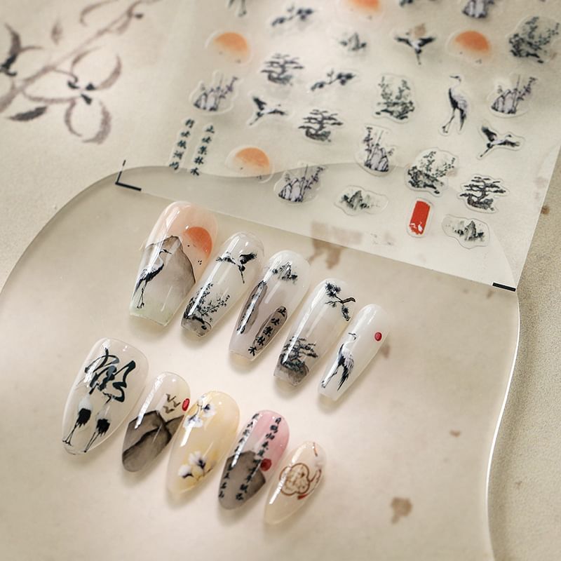 Crane Nail Art Stickers (Various Designs)