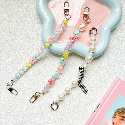 Heart / Faux Pearl / Bead Phone Strap