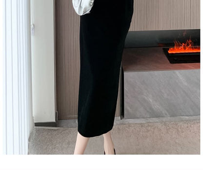 Long-Sleeve Crew Neck Sequined Cutout Bodycon Dress (Various Designs)