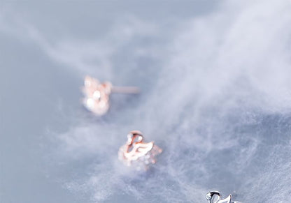 Swan Rhinestone Sterling Silver Stud Earring