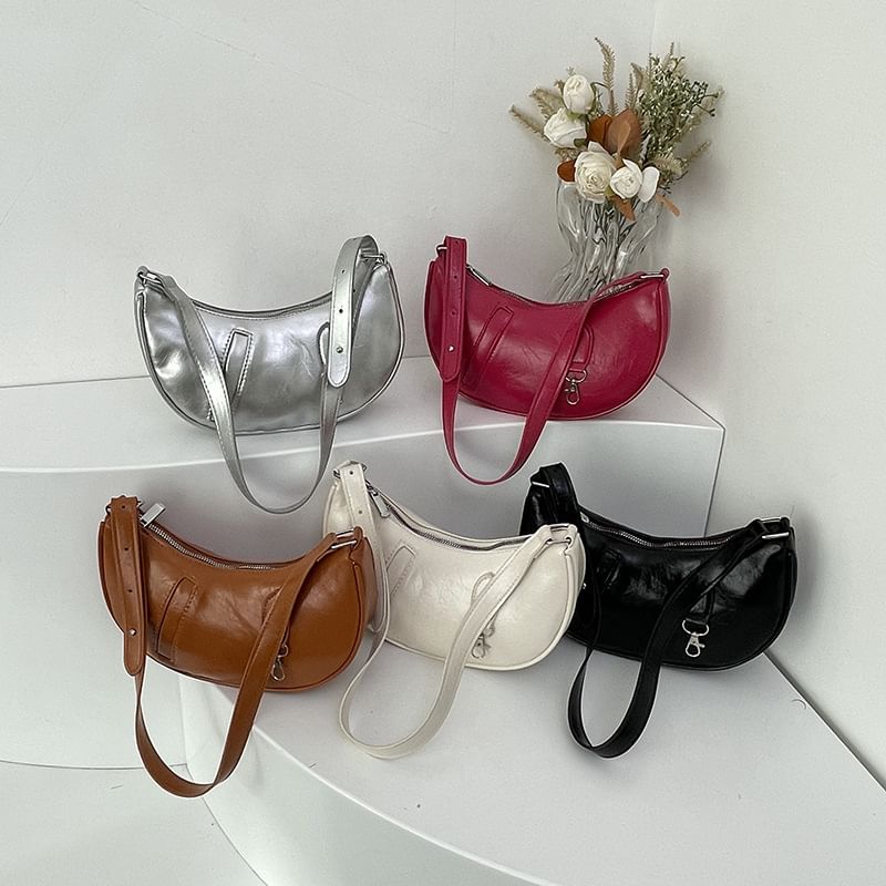 Panel Faux Leather Shoulder Bag