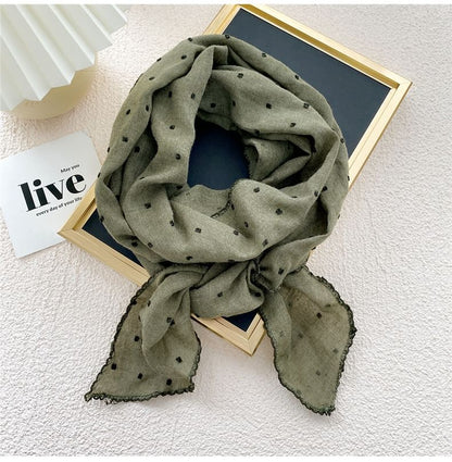 Dotted Lace Trim Scarf