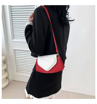 Two Tone Faux Leather Crossbody Bag