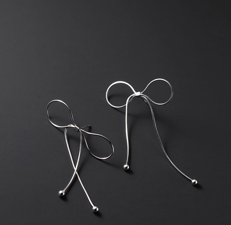 Bow Sterling Silver Dangle Earring