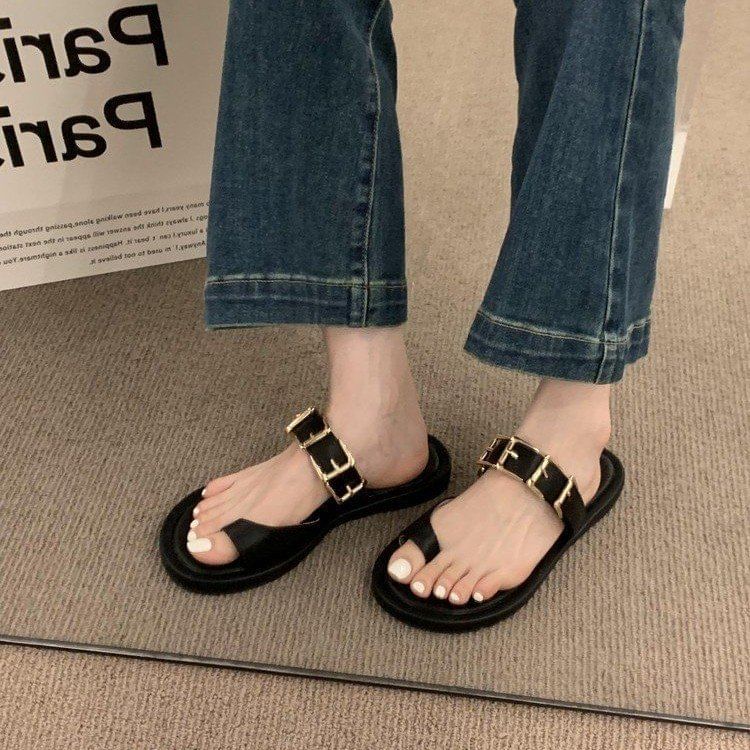 Buckled Toe Loop Sandals