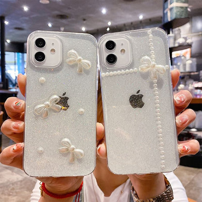 Bow Faux Pearl Phone Case