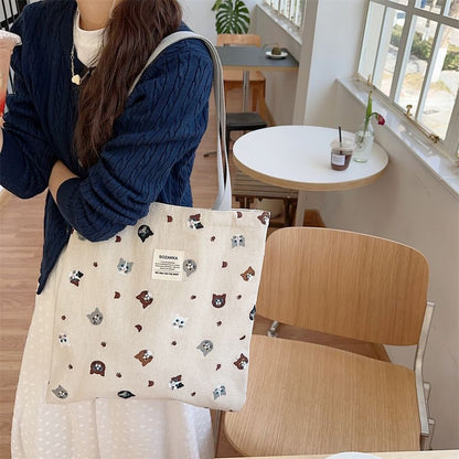 Cat Embroidery Tote Bag