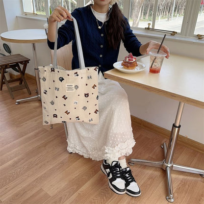 Cat Embroidery Tote Bag