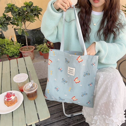 Butterfly Embroidery Tote Bag