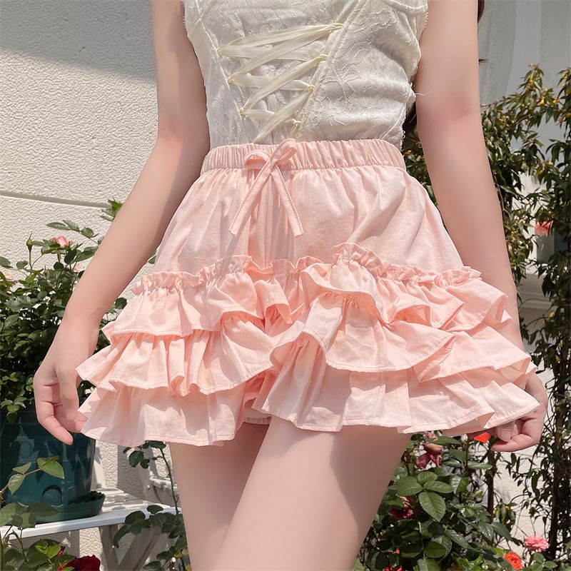 High Waist Plain Ruffle Undershorts