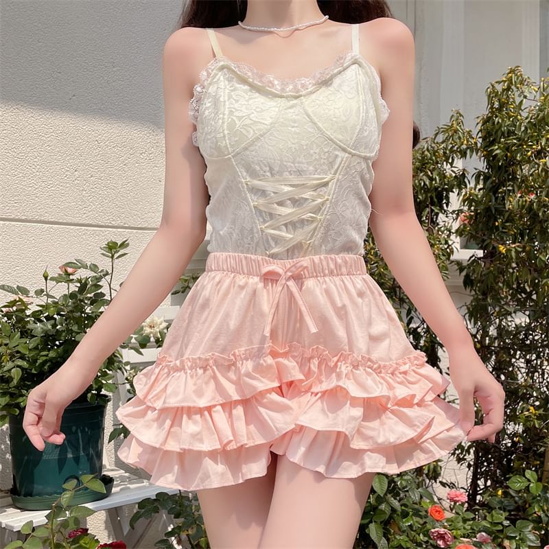 High Waist Plain Ruffle Undershorts