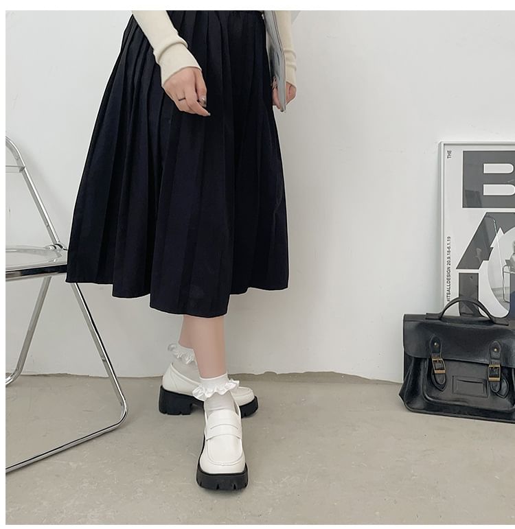 Platform Block-Heel Mary Jane Loafers