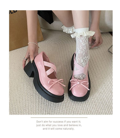 Block-Heel Platform Mary Jane Shoes