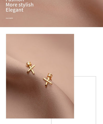 Cross S925 Sterling Silver Stud Earring