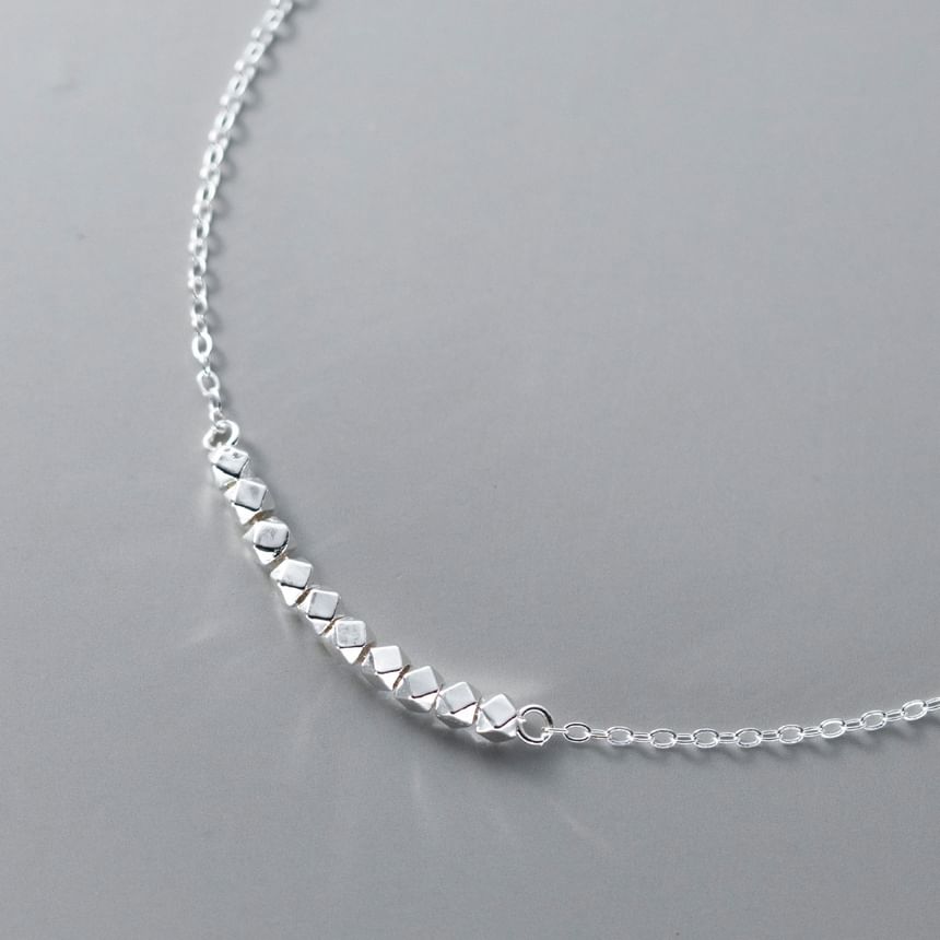 Geometric Bead S925 Sterling Silver Anklet