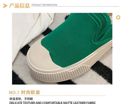 Canvas Colorblock Platform Slip-Ons