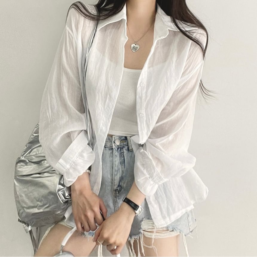 Collared Plain Blouse