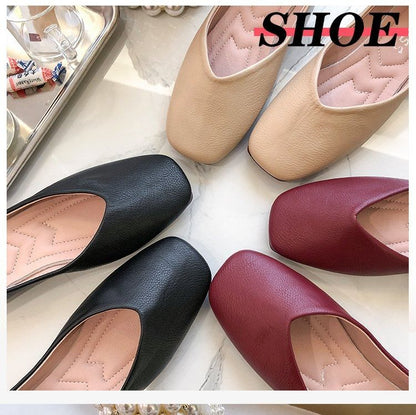 Square-Toe Plain Flats