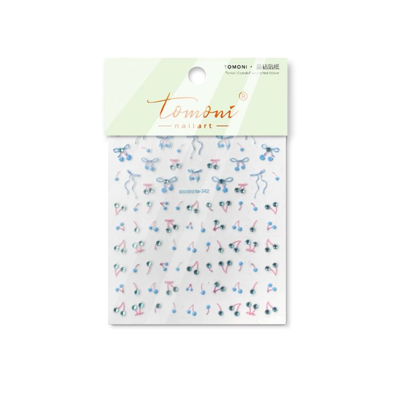 Bow Rhinestone Nail Art Stickers (Various Designs)