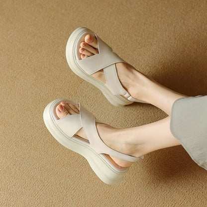 Platform Cross Strap Sandals