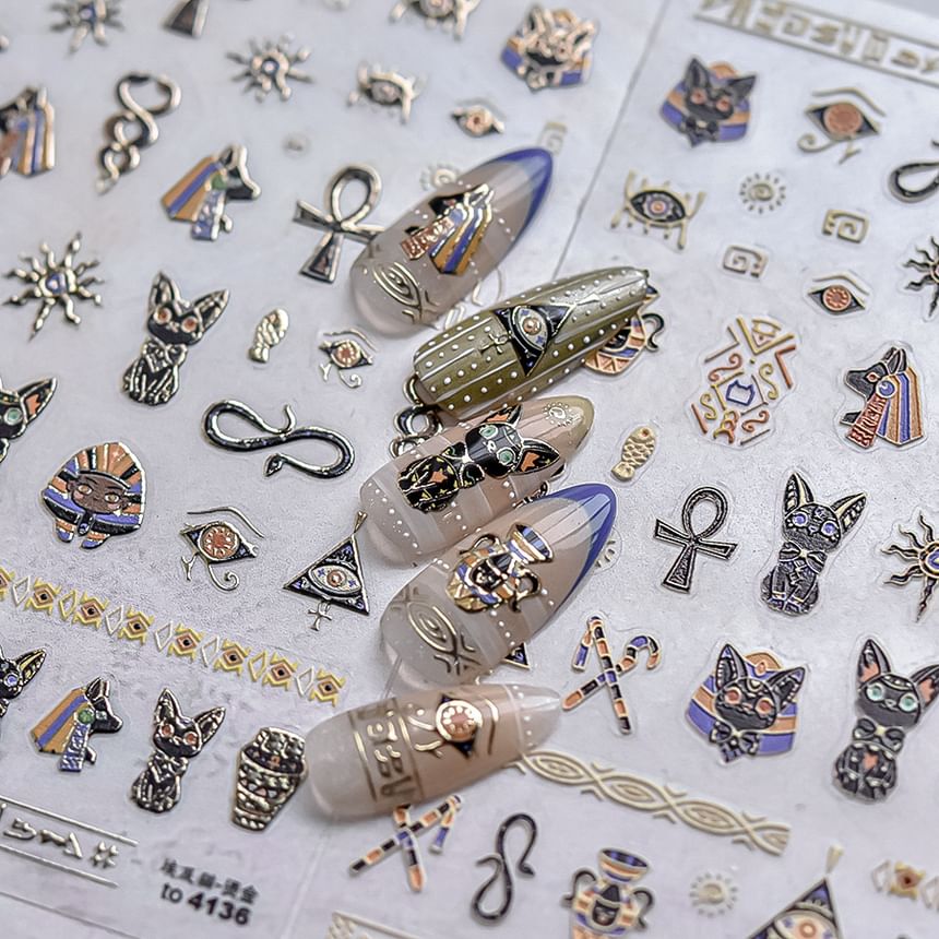 Egypt Cat Nail Art Stickers (Various Designs)