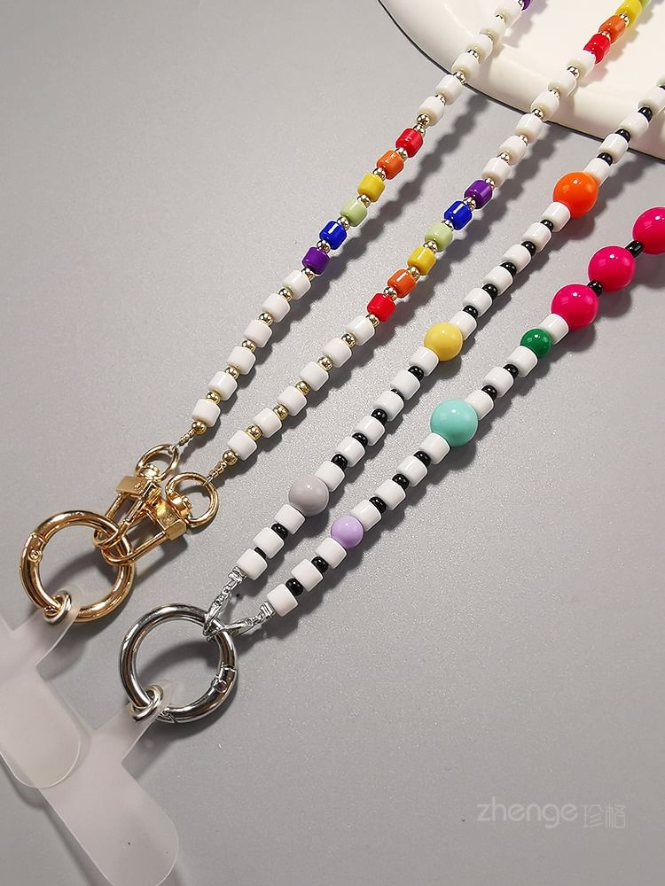 Bead Phone Lanyard with Lanyard Pad