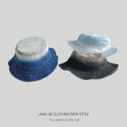 Gradient Washed Denim Bucket Hat