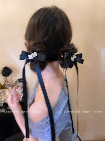 Ribbon Floral Hair Claw Clip / Set