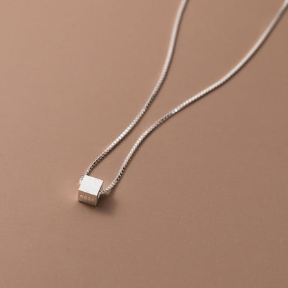 925 Sterling Silver Cube Necklace