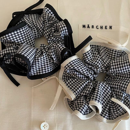 Bow Accent Gingham Scrunchie