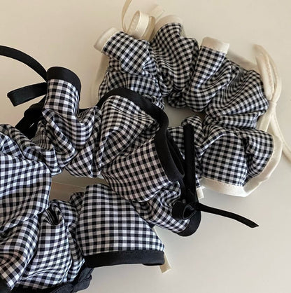 Bow Accent Gingham Scrunchie