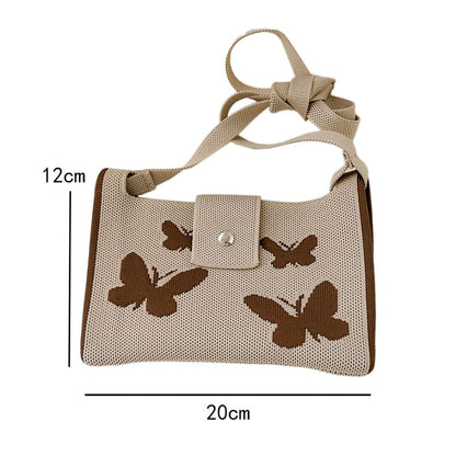 Butterfly Print Knit Coin Purse