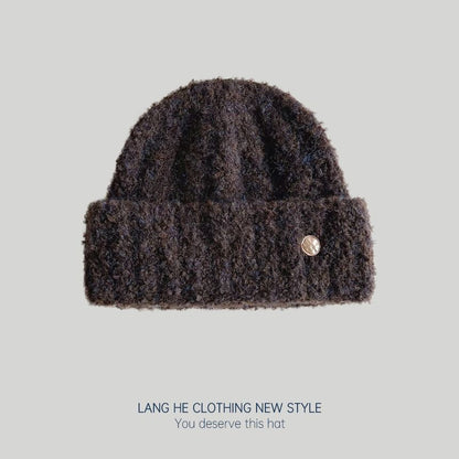 Metal Disc Knit Beanie