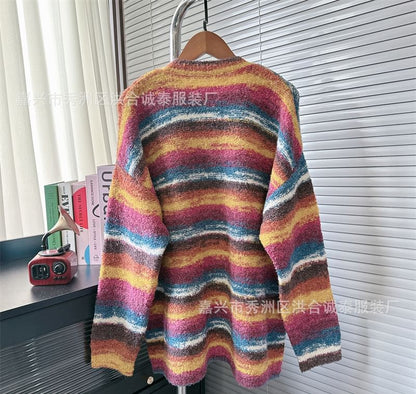 V-Neck Color Block Cardigan